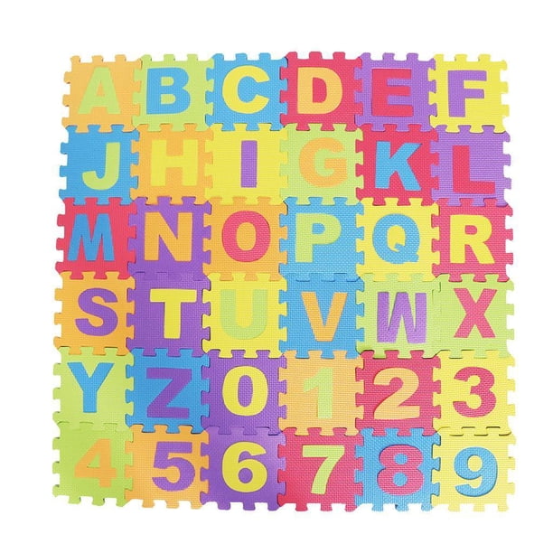 Tapis Puzzle En Mousse EVA – 36 Pièces Avec Chiffres Et Lettres, Pour Bébé Et Enfant