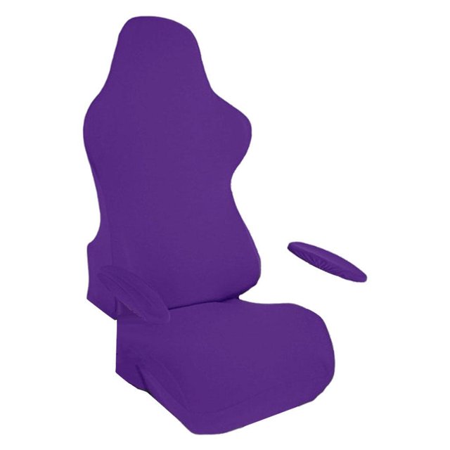 Wweixi Gaming Chair Cover Soft for Rotating Chair Reclining Racing Gaming Chair dark coffee dark purple