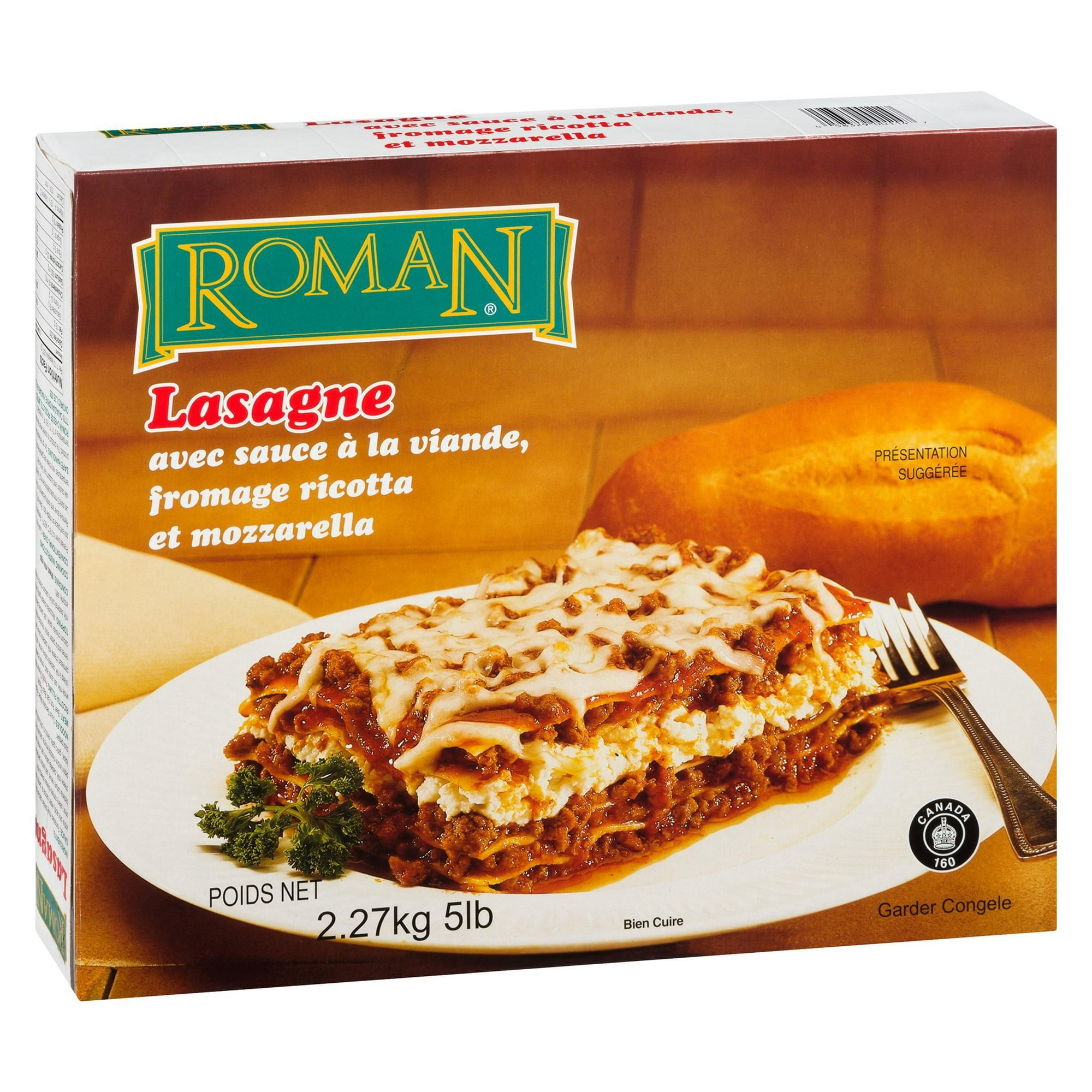 Roman Cheese Lasagne avec Ricotta et Sauce à la Viande 2.27 kg