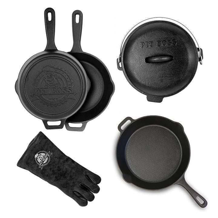 Pit Boss 6-Piece Pre-Seasoned Cast Iron Set, Cast Iron Beginner Set
