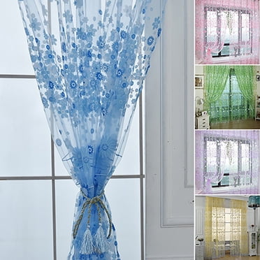 Lubelski Pastoral Floral Voile Window Door Curtain Balcony Valances Drape Panel Sheer