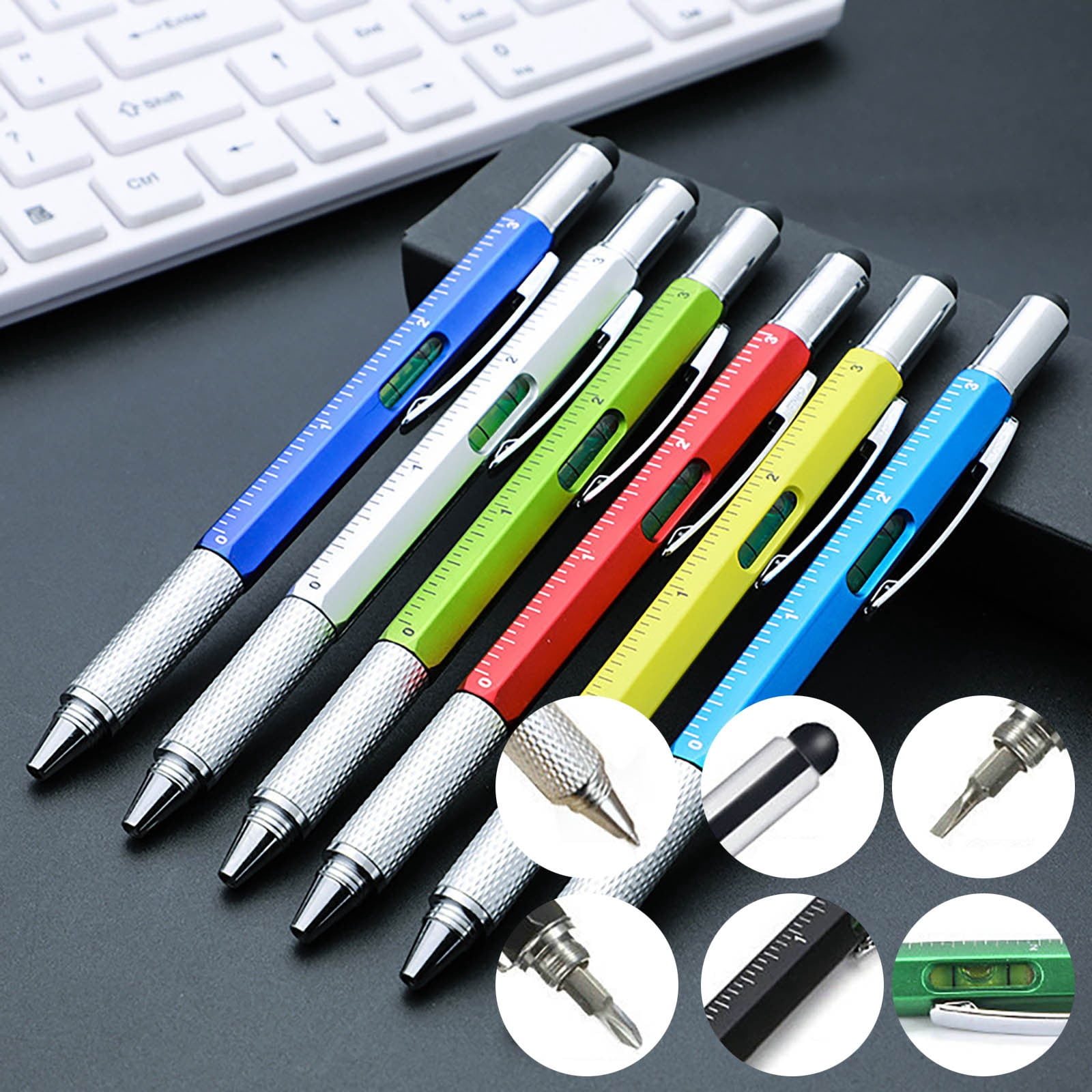 Back to School Supplies Deals! LSLJS Pens Ballpoint 9-Piece Set Thread Pen Practical Level Functional Screwdriver Ballpoint Pen Multifunctional Screwdriver Multifunctional Level Ballpoint Pen