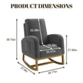 thumbnail image 3 of GloryStar Stylish Nursery Rocking Chair, Chenille Fabric Upholstered Glider with High Back Support and Side Pocket, Perfect for Breastfeeding or Storytime, 3 of 7