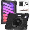 thumbnail image 1 of For iPad Mini 7 (A17 Pro) 2024/ Mini 6 8.3'' with Pencil Holder / 360 Rotation Stand / Hand Strap Shoulder Strap Rugged Shockproof Cover for iPad Mini 7th Mini 6th Gen 8.3 Inch rainbow, 1 of 6