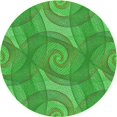 thumbnail image 1 of Ahgly Company Tapis Rond Lavable en Machine Intérieur Transitionnel Vert Néon, 7 Pieds Rond, 1 of 7