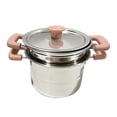 thumbnail image 1 of veasfak Frying Pan Soup Pot Stainless Steel with Kitchen Cookware, Multifunctional Egg Pink soup pot, 1 of 9