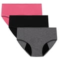 thumbnail image 1 of MeetoTime 3 Pack Womens Panties Stretchy Soft Full Coverage Briefs Comfortable Mid-Waist Underwear, 1 of 8