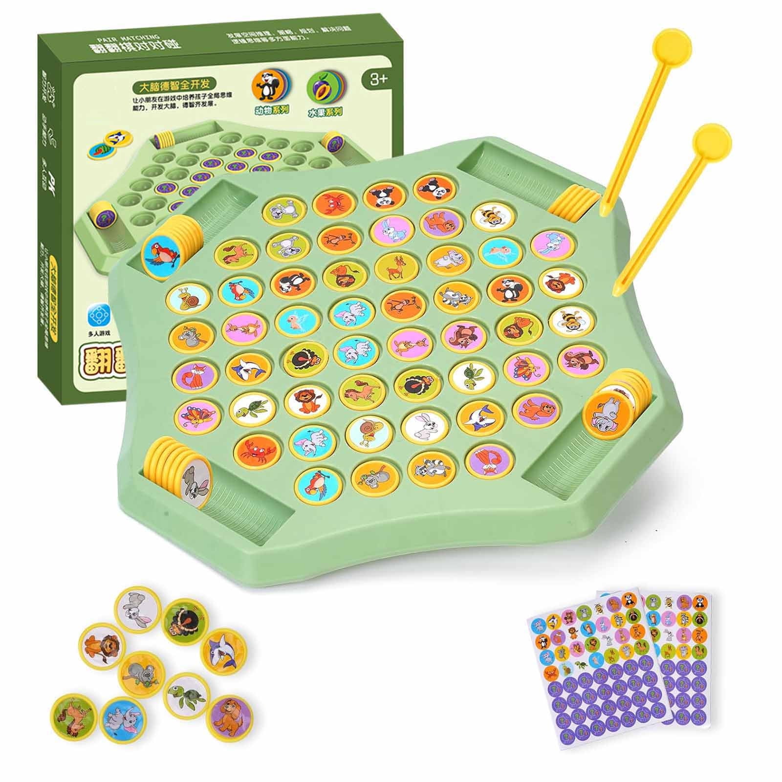 Jeu De Mémoire Retourné – Animal/Fruit – 31,5 Cm – Jeu De Stratégie Et Association Pour Enfants Et Adultes
