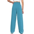 thumbnail image 4 of Timegard Wide Leg Pants for Women Elastic High Waist Running Trousers Fall Solid Color Joggers Pants, 4 of 4