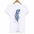 thumbnail image 3 of EQWLJWE Liquidation d'Économies d'Été! T-shirt à Col Rond pour Femme à Manches Courtes, Mode, Imprimé Plume, Haut T-shirt Tee Blouse, Hauts d'Été pour Femmes 2023, 3 of 4