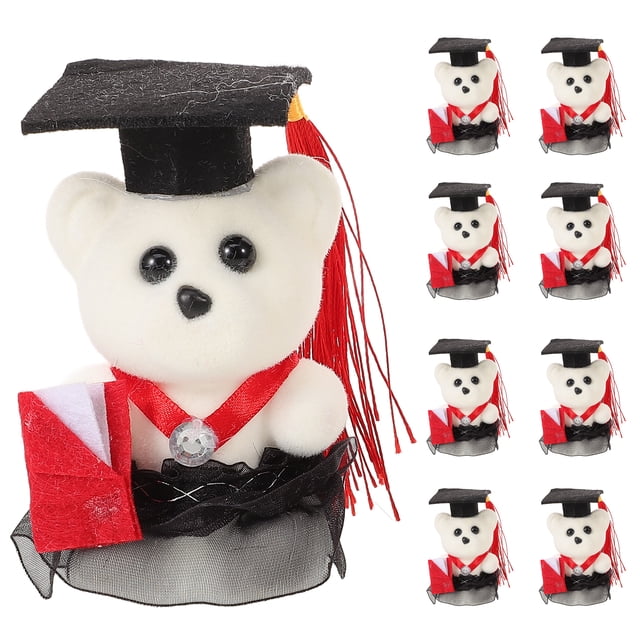 SHISUYAN 10Pcs Graduation Bear Dolls Flower Bouquet Material Graduation Season Decoration