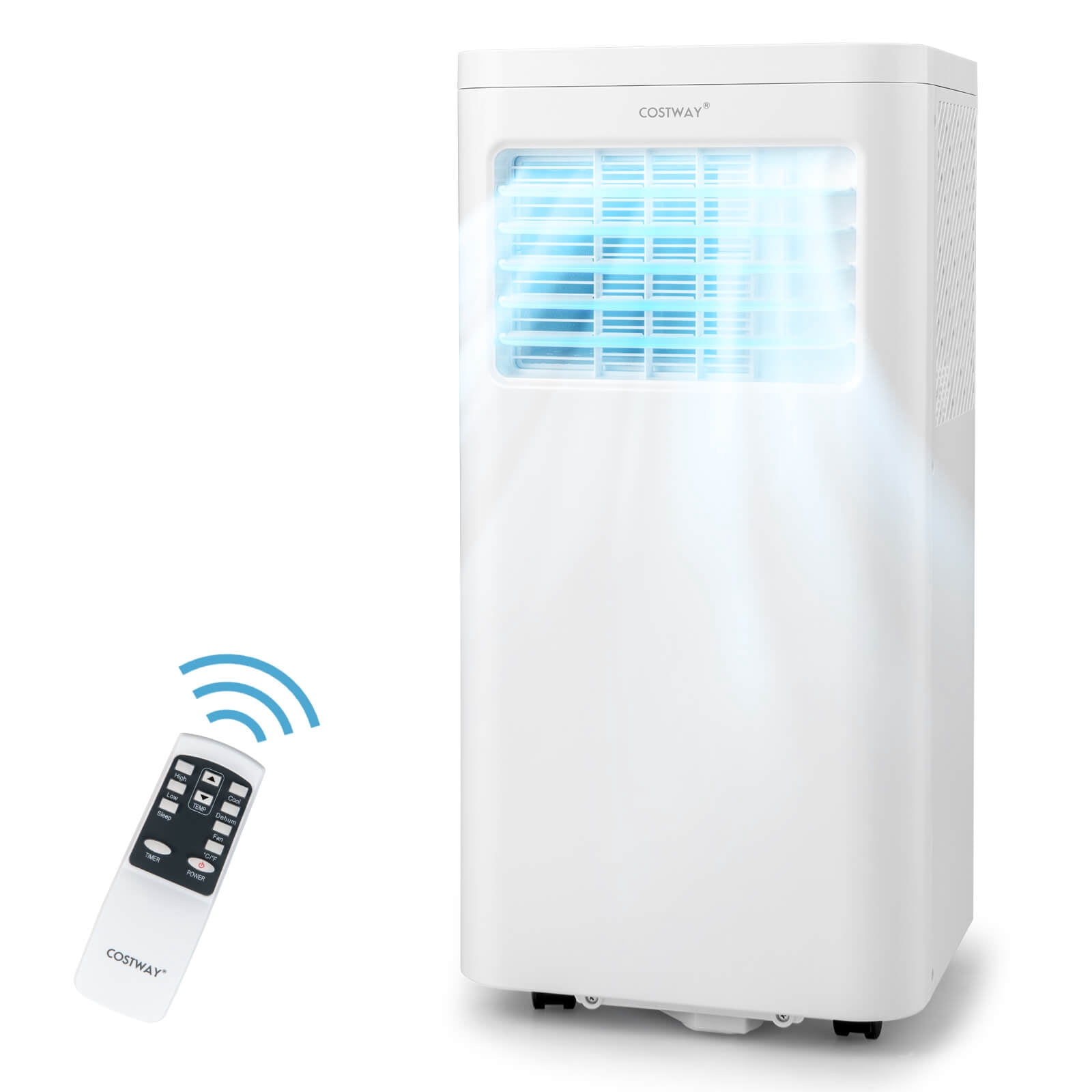 Costway Climatiseur portable 10000 BTU 3-en-1 avec refroidisseur, déshumidificateur, ventilateur, mode sommeil