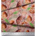 thumbnail image 3 of Soimoi Orange polyester Crepe Fabric Apricot, polyester & Oaknut Fruits Fabric Prints by Yard 42 Inch Wide, 3 of 3