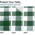 thumbnail image 3 of Checkered Square Tablecloth - Stain Resistant, Waterproof and Wrinkle Resistant Washable Table Cloth for Dining Room and Outdoor Use, 60 x 60 Inch, Forest Green and White Gingham Pattern, 3 of 6