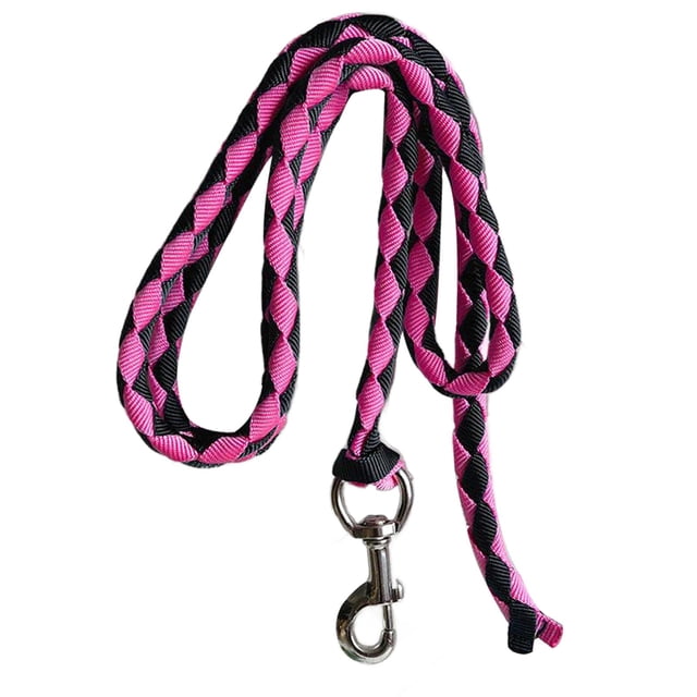 jinwen Horse Lead Rope Horse Leash Rope Horse Leading Rope Rein for Dog, Sheep, Pet 2.5m Pink and Black