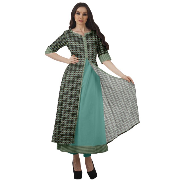 Moomaya Ensemble Kurta de Fête Indienne de Designer Ensemble Ethnique Robe Tunique Pantalon pour Femmes-2TG