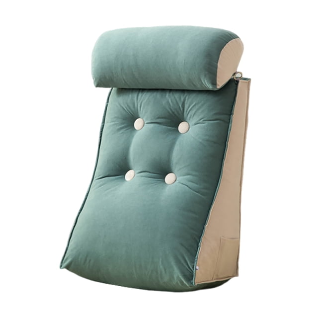 Hearth & Gear Back Support Pillow For Bed Sitting Up Comfortable Reading Pillow Bed Triangle Back Cushion With Removable Cover Triangle Reading Pillow With Neck Pillow Was Inflatable Ring Cushion Car