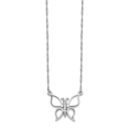 thumbnail image 1 of Collier Papillon en Or Blanc 14K Poli 17 Pouces, 1 of 2