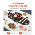 thumbnail image 2 of KFFKFF Hot Pot with Grill, 2300W 2-in-1 Electric Smokeless Grill and Hot Pot, Removable Shabu-shabu Hotpot with Non-stick Pan, Separate Dual Temperature Control, Indoor Korean BBQ for 1-6 People, 2 of 9
