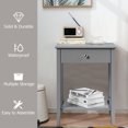 thumbnail image 3 of Costway Table de Chevet Table d'Extrémité Rangement Présentation Mobilier de Chambre Tiroir Étagère à Côté Gris, 3 of 9