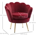 thumbnail image 3 of HOMCOM Modern Accent Chair Velvet Fabric Leisure Club Chair with Gold Legs, 3 of 10
