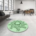 thumbnail image 4 of Ahgly Tapis d'Intérieur Lavable en Machine Carré Vert Menthe Transitionnel, 7 Pieds Carré, 4 of 7