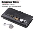 thumbnail image 2 of Case for Google Pixel 6 PRO 5G Zipper Pocket Wallet Leather Case Magnetic Closure Flip Cover - Black, 2 of 5
