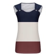 thumbnail image 4 of Mrat Camisoles de Base pour Femmes Débardeurs pour Femmes Tendance Tunique à Col Rond Hauts Décontractés Sans Manches T-Shirts Graphiques à Rayures Camisoles Amples Blouses S-193 Brun TG, 4 of 5