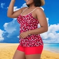 thumbnail image 1 of Ailaofu Plus Size Tankini Swimsuits for Women Bathing Suits Top Two Piece Tummy Control V Neck with Swim Suits, 1 of 6
