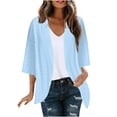 thumbnail image 1 of yoeyez Light Cardigans for Women Summer Womens Plus Size Solid Color Kimono Cardigan Puff Sleeve Tops Oversize Loose Cover Ups Cardigans Blue,S, 1 of 7