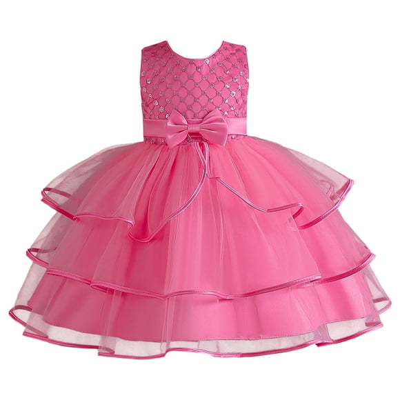 FhsagQ Dresses Girls Christmas Dresses Size 10-12 Blue Toddler Kids Girl Dress Summer Sleeveless Bowknot Princess Dress Catwalk Performance Dress Party Christmas Dresses for Girls 12-14 3-4 Years