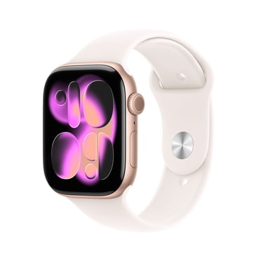 Apple Watch Series 11 GPS - Boîtier 46 mm en aluminium rosé - Bracelet sport rose tendre (M/G)