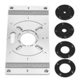 thumbnail image 2 of Aluminum Alloy Router Table Insert Plate Trimming Machine Engraving Tool Flip Board with 4 Rings, 2 of 7