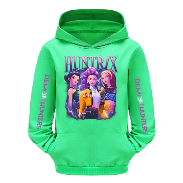 DemonHunters by kpopsingers Ragazze Filles à Imprimé Graphique Chandail à Capuchon Confortable Tenue Décontractée et Activités de Plein Air Chandail Molletonné Doux et Douillet