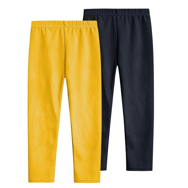 Timegard Girls Clothes 2pc Slim Fitting Pants Lightweight Solid Color Everyday Casual Stretch Leggings