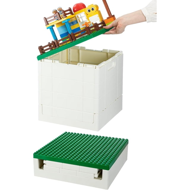 Stack Container Blocks Folding Storage Box with Building Lid for Duplo Blocks L Collapsible ...