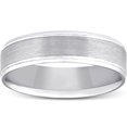 thumbnail image 1 of Alliance de Mariage pour Homme Plate Brossée 5 mm en Or Blanc 10 K, 1 of 1
