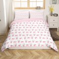 thumbnail image 1 of Erosebridal Housse de Couette Nœud Rose Simple, Ensembles de Literie Amour Floral Taille Simple, Style Princesse Deocr, Réversible 2 Pcs (Sans Couette), 1 of 6