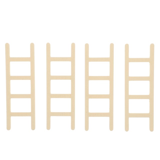 OUNONA 4 Pcs Échelles en Bois Forme d'Échelle Brun Clair Conception Durable Modèle Décorations