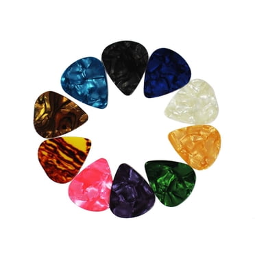 10 Pcs Pics de Guitare Colorés et Brillants Pics de Guitare pour Guitare Basse Ukulélé Mandoline Banjo