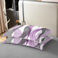 thumbnail image 4 of Erosebridal Chic Géométrique Housse de Couette 100 % Coton Taille Simple, Rayures Violettes Housse de Couette 100 % Coton Simple, Décor Abstrait, Réversible 2 Pcs (Sans Couette), 4 of 8