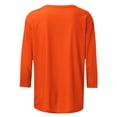 thumbnail image 4 of Mefallenssiah Blouses pour Femmes 2024 Mode et Décontracté Couleur Unie Col Rond Manches Trois-Quarts T-Shirt Haut, 4 of 5