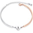 thumbnail image 3 of ORUYROP Rose Gold Heart Initial Letter Bracelets Engraved Alphabet 26 Letters Charms Cuff Bracelet Stainless Steel Expandable Personalized Name Jewelry, 3 of 6