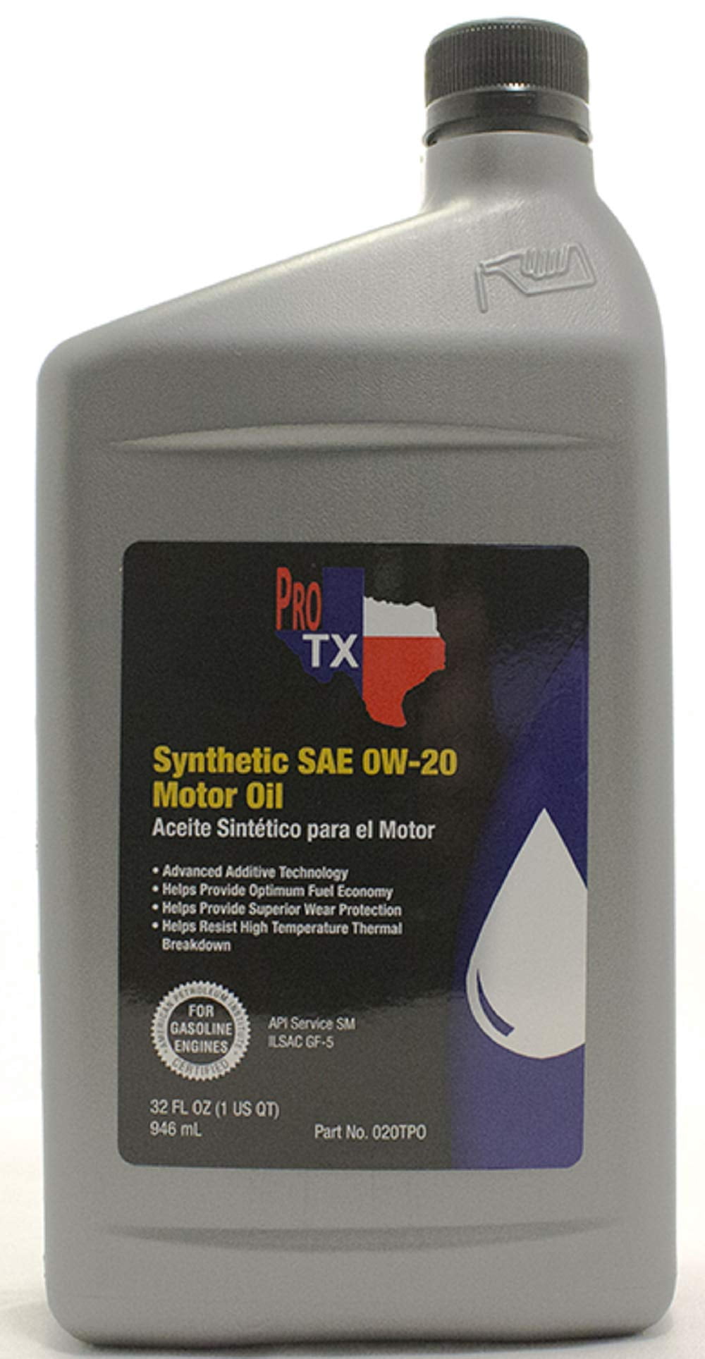 Texas Performance Oil Advance Additive Technology SAE 0W-20 Full Synthetic Motor Oil 32 Fl OZ.(1 US QT)