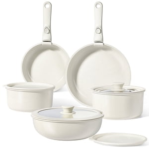 Gipp 11 Pcs Ceramic Non Stick Kits de Cookware,Pots et Pans Set non-collant avec poignée amovible, Four à 500°F, Induction Cookware , Stackable RV Ensemble de cuisine