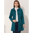 thumbnail image 2 of INSPIRE CHIC Manteau Trench d'Hiver pour Femme à Col Rabattu, Simple Boutonnage, Bleu Lac, TP, 2 of 6
