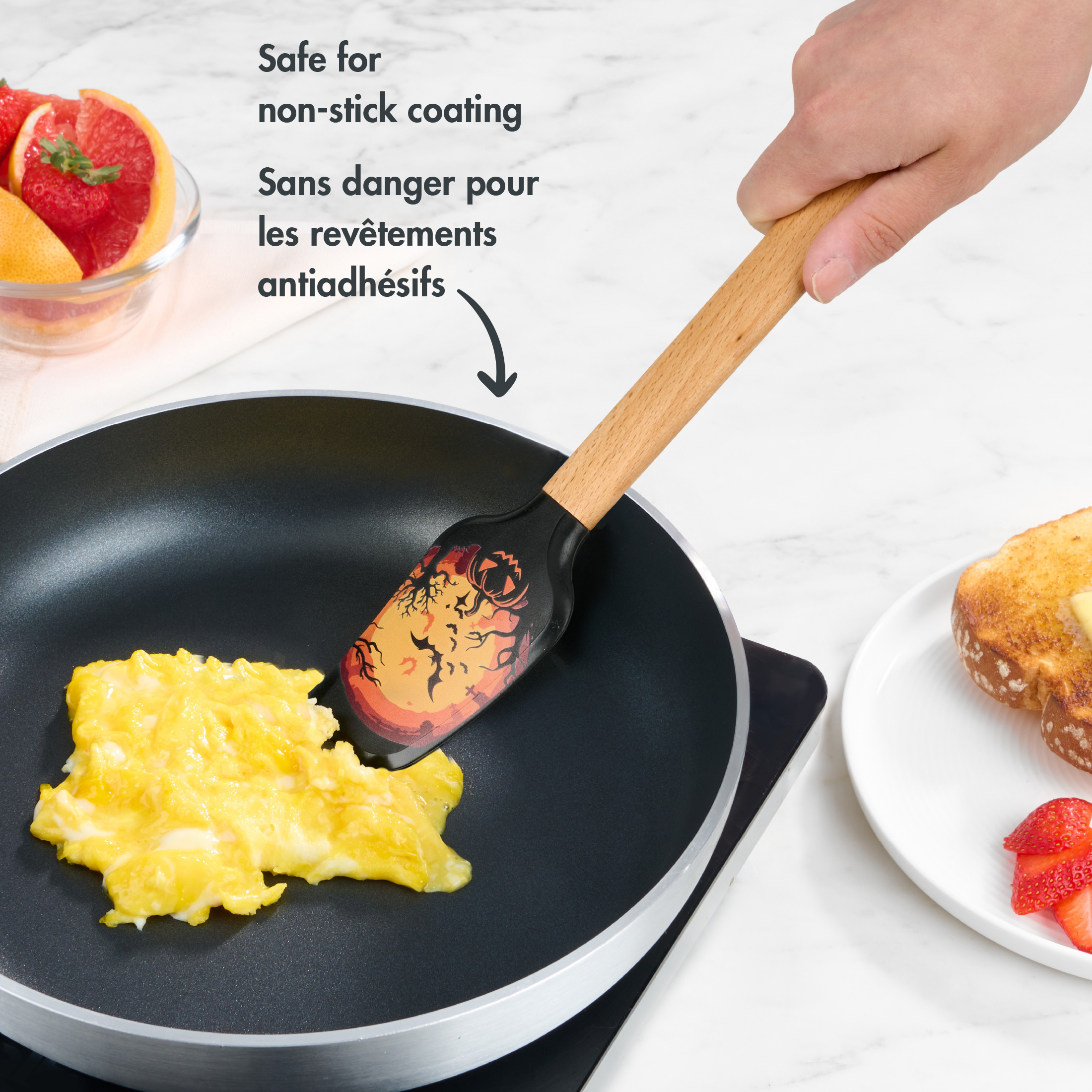Tout-pour-célébrer spatule silicone 12", chauve-souris noire