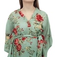 thumbnail image 3 of Bimba Robe Maxi de Maternité pour Mamans, Kaftan Vert Poussiéreux à Imprimé Floral avec Ceinture-14, 3 of 7