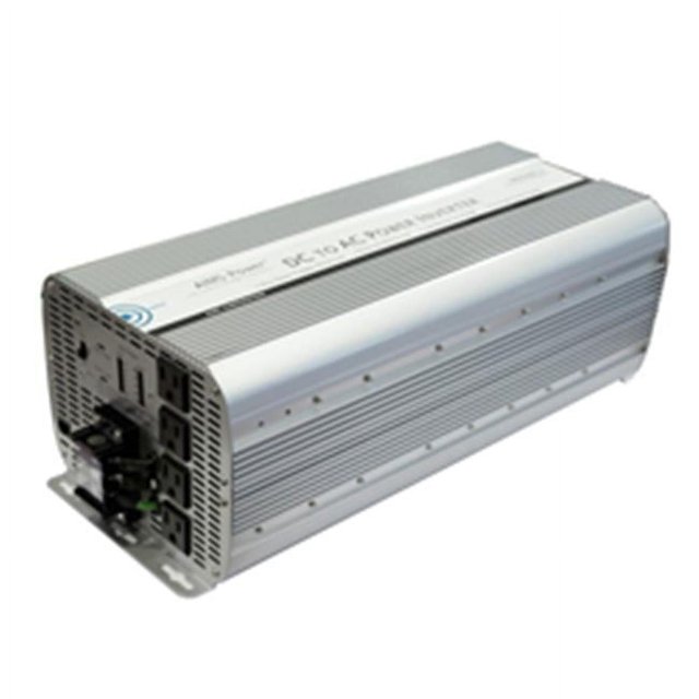 AIMS Power Onduleur de 8000 watts, 12 VCC à 120 vAC, Doté d'Un design compact et durable avec une Finition Métallique Argentée. Cet Onduleur à Onde Sinusoïdale Modifié Offre 8000 watts de Puissance Continue et une Surtension de 16 kW pour les applications à Démarrage Élevé. Équipé de Multiples Prises CA et d'Un Système de Refroidissement Robuste, Il Est Idéal pour Alimenter des Outils comme des Scies, des Perceuses et des Compresseurs, Ainsi Que pour une Utilisation dans les