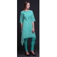 thumbnail image 3 of Bimba Kurti Asymétrique Vert à Blocs Imprimés pour Femmes, Robe Tunique d'Été Indienne, XX-Grand, 3 of 6